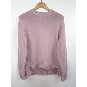 Daily Ritual Sweater Pink Mauve Shaker Stitch Minimalist Soft Girl Preppy M